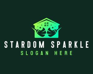 Sparkling Cleaning Tool logo design