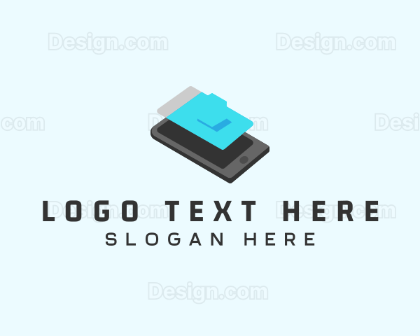 Isometric Mobile Phone Electronics Logo