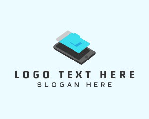 Isometric Mobile Phone Electronics Logo