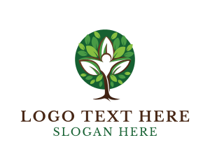 Green Human Tree Logo