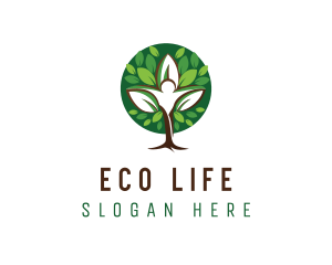 Green Human Tree logo design