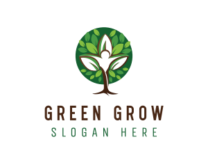 Green Human Tree logo design