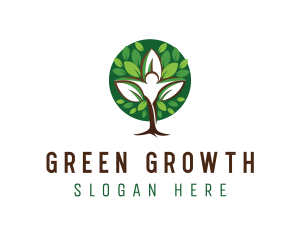 Green Human Tree logo design