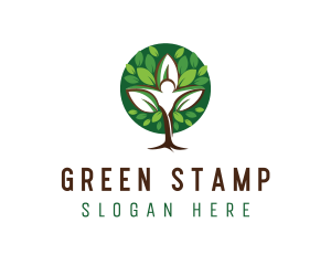 Green Human Tree logo design