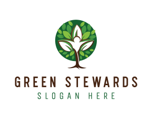 Green Human Tree logo design