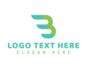 Social Media - Speed Motion Wing Letter B logo design