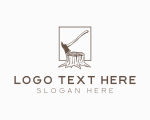 Wood - Wood Axe Logging logo design