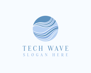 Sphere Wave Digital Cyberspace logo design