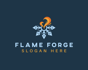 Ice Snowflake Flame  logo design