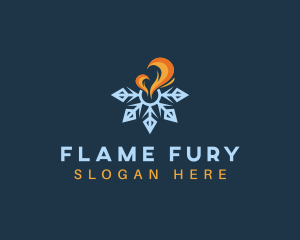 Ice Snowflake Flame  logo design