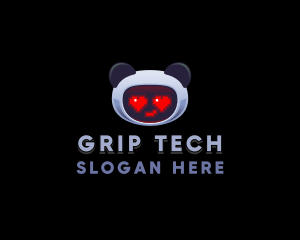 Tech Robot Panda logo design