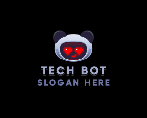 Tech Robot Panda logo design