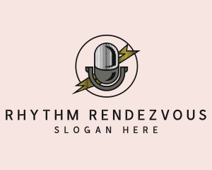 Entertainment Microphone Podcast logo design