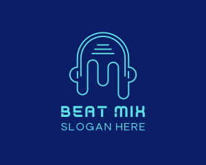 Headphones Sound Audio DJ logo design