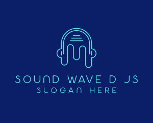 Headphones Sound Audio DJ logo design