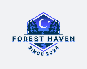 Night Forest Trail logo design