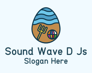 Beach Resort Egg logo design