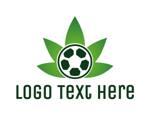 Soccer Ball Cannabis Weed logo