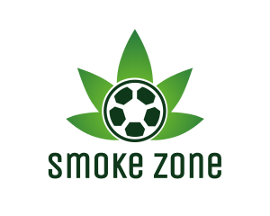 Soccer Ball Cannabis Weed logo design