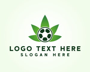 Soccer Ball Cannabis Weed logo