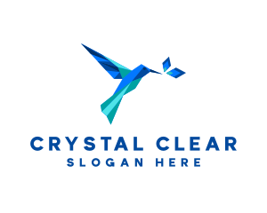 Crystal Leaf Hummingbird logo design