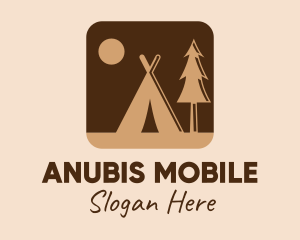 Brown Outdoor Camping App logo design