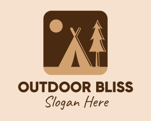 Brown Outdoor Camping App logo design