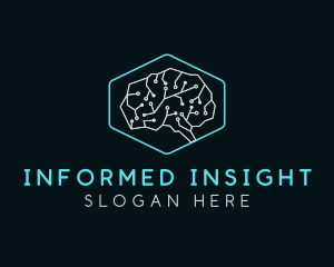 Brain Information Circuit logo design