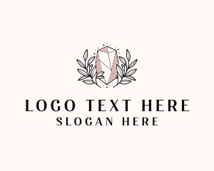 Crystal Leaf  Jewel logo design