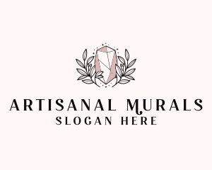 Crystal Wreath  Jewel logo design