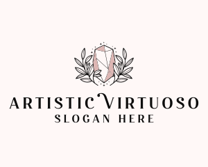 Crystal Wreath  Jewel logo design