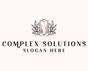 Crystal Wreath  Jewel logo design