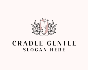 Crystal Wreath  Jewel logo design