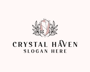 Crystal Leaf  Jewel logo design