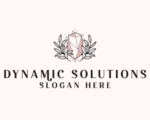 Crystal Wreath  Jewel logo design