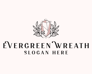 Crystal Wreath  Jewel logo design