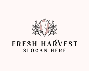 Crystal Wreath  Jewel logo design