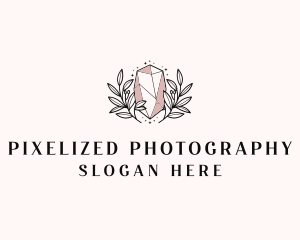 Crystal Wreath  Jewel logo design