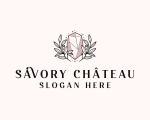 Crystal Wreath  Jewel logo design