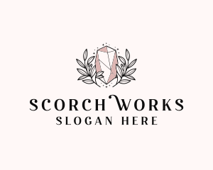 Crystal Wreath  Jewel logo design