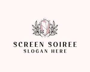 Crystal Wreath  Jewel logo design