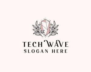 Crystal Wreath  Jewel logo design