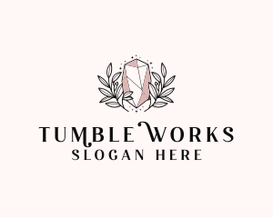 Crystal Wreath  Jewel logo design