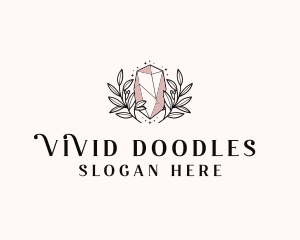 Crystal Wreath  Jewel logo design