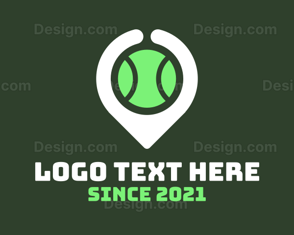 Tennis Ball Location Pin Logo