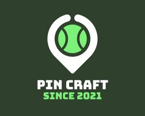 Tennis Ball Location Pin  logo design