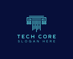 Tech Pillar Letter T logo design