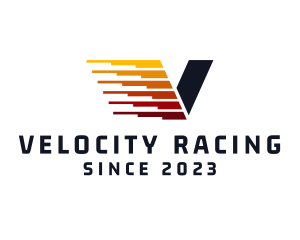 Speed Racing Letter V logo design