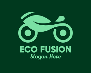 Green Eco Motorcycle Delivery logo design