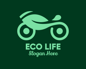 Green Eco Motorcycle Delivery logo design